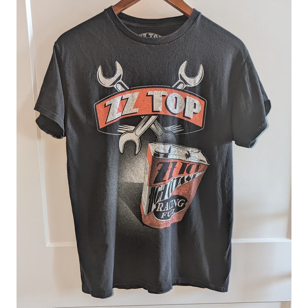ZZ Top Racing Fuel Graphic Tee, Black Band T-Shirt, Rock Vintage Style Size Med